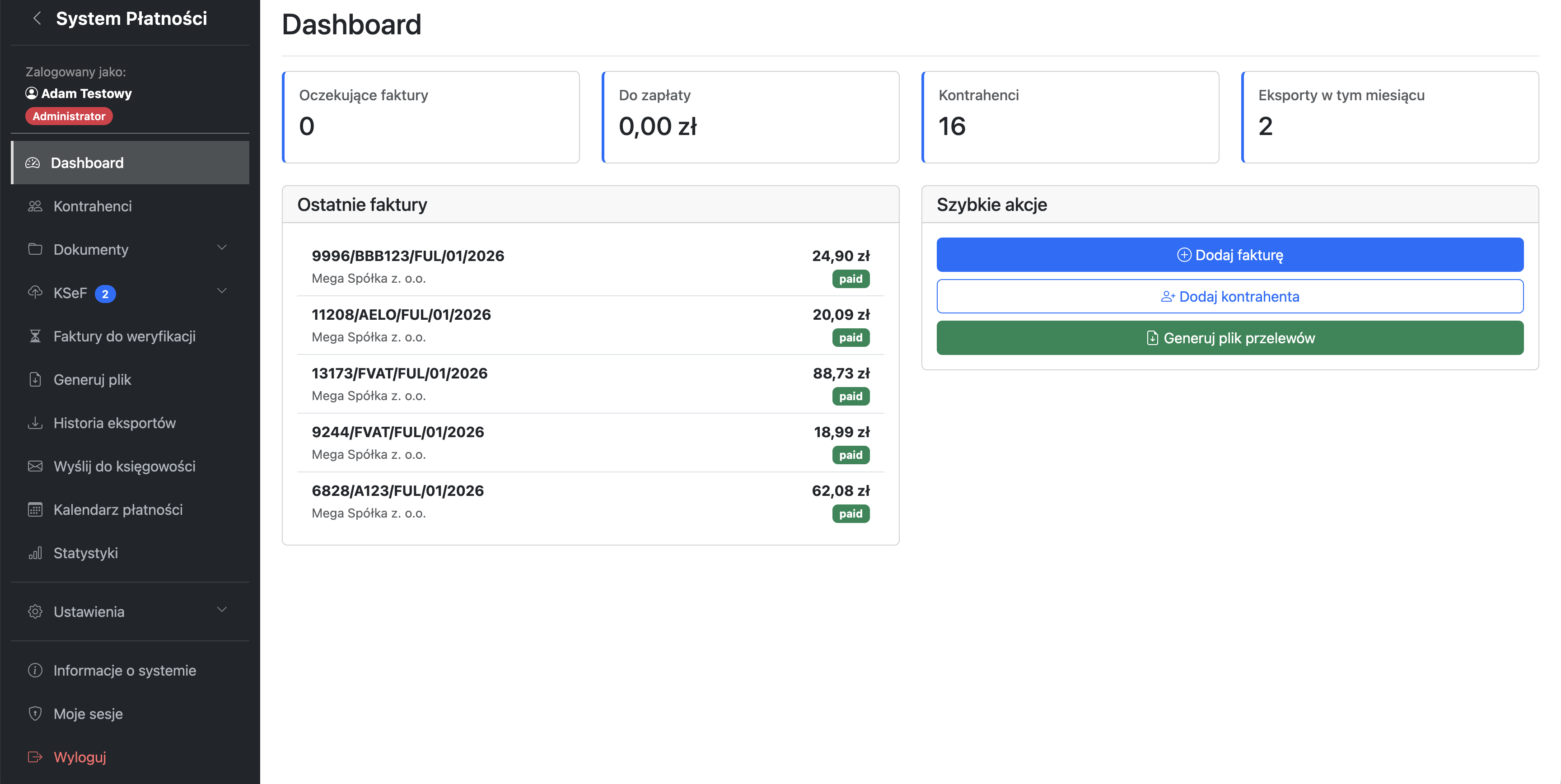 KSeFty Dashboard